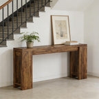 Console étroite en bois foncé naturel