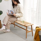 Banc en chêne naturel, design tressé
