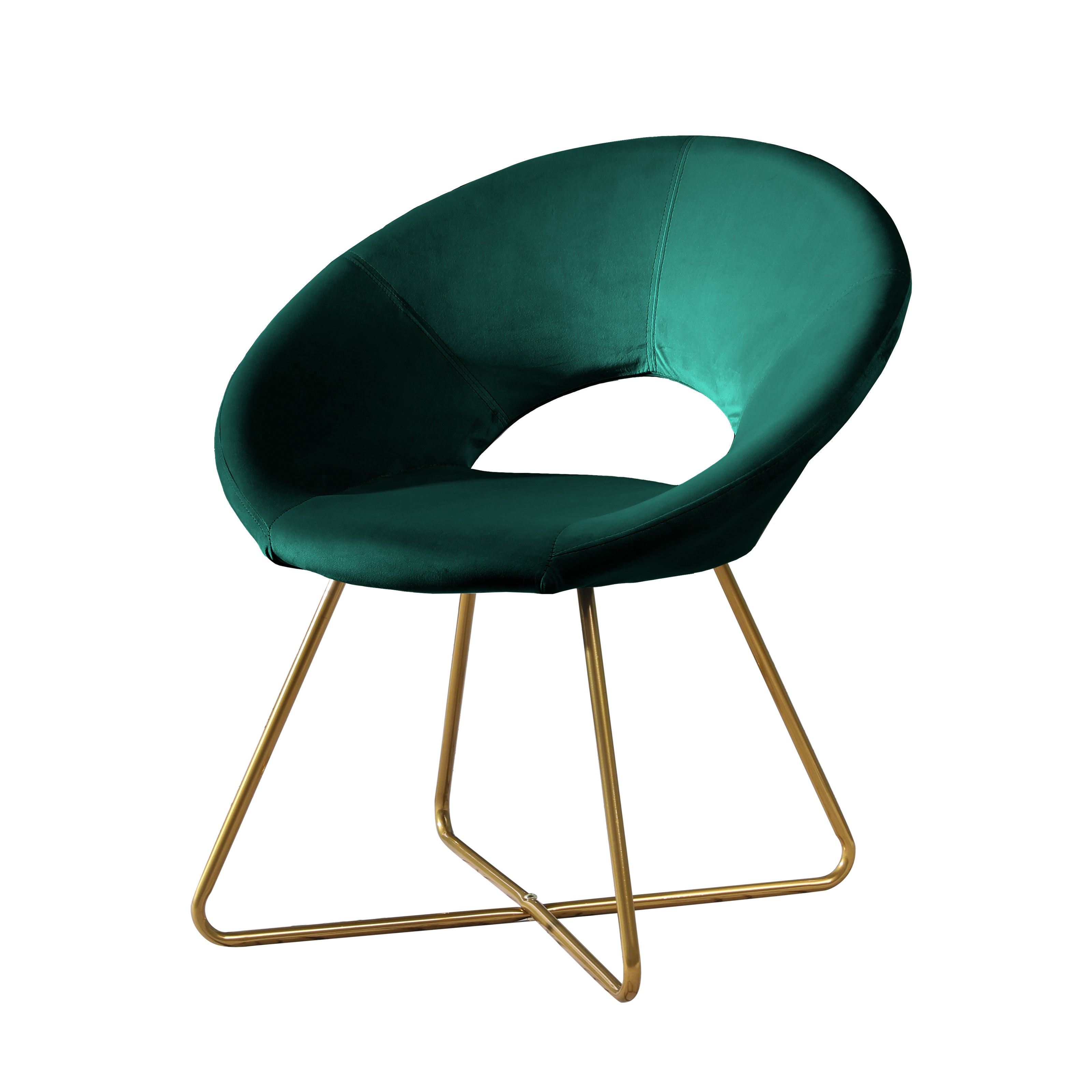 Fauteuil d'appoint en velours soyeux rose avec piètement luge doré