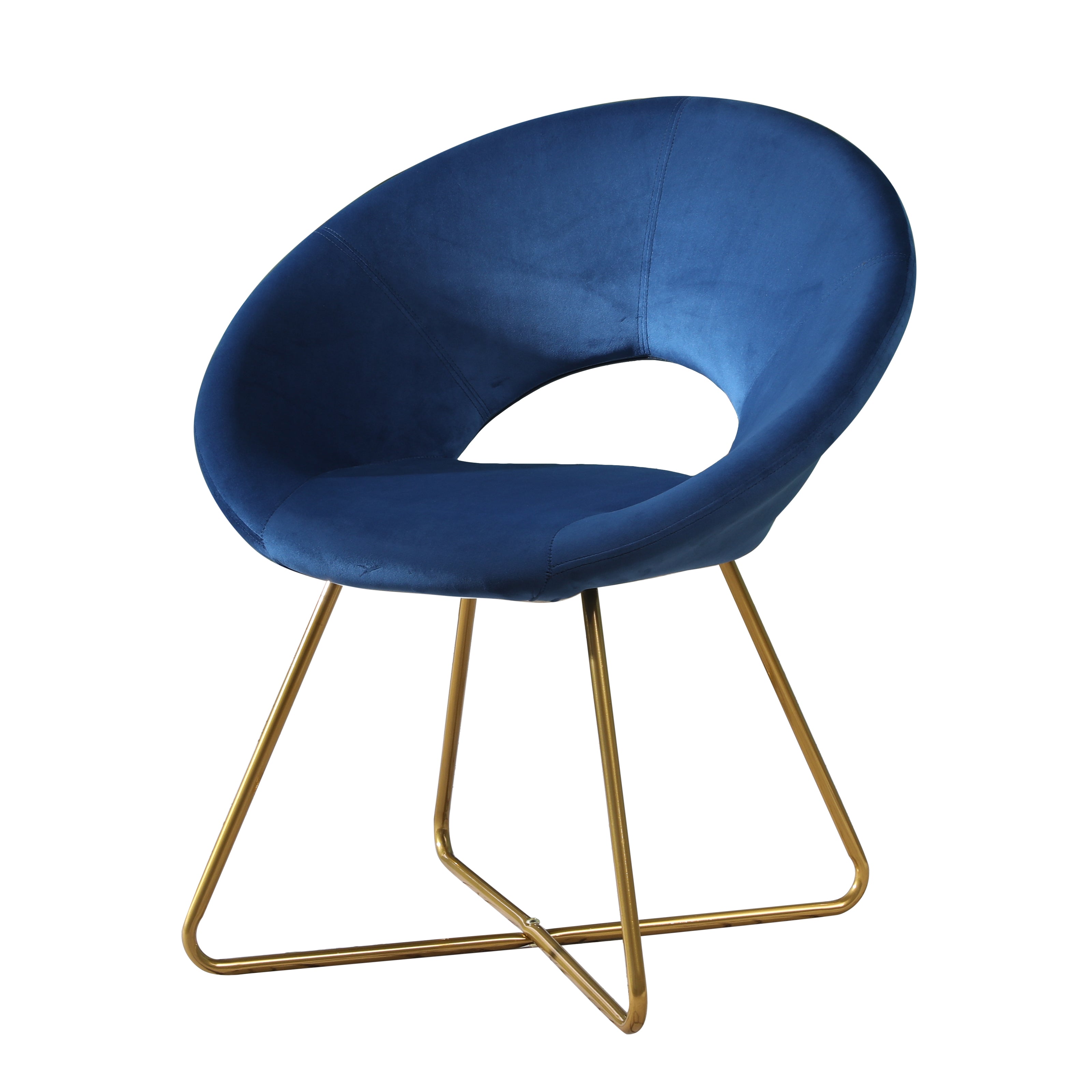 Fauteuil d'appoint en velours soyeux rose avec piètement luge doré