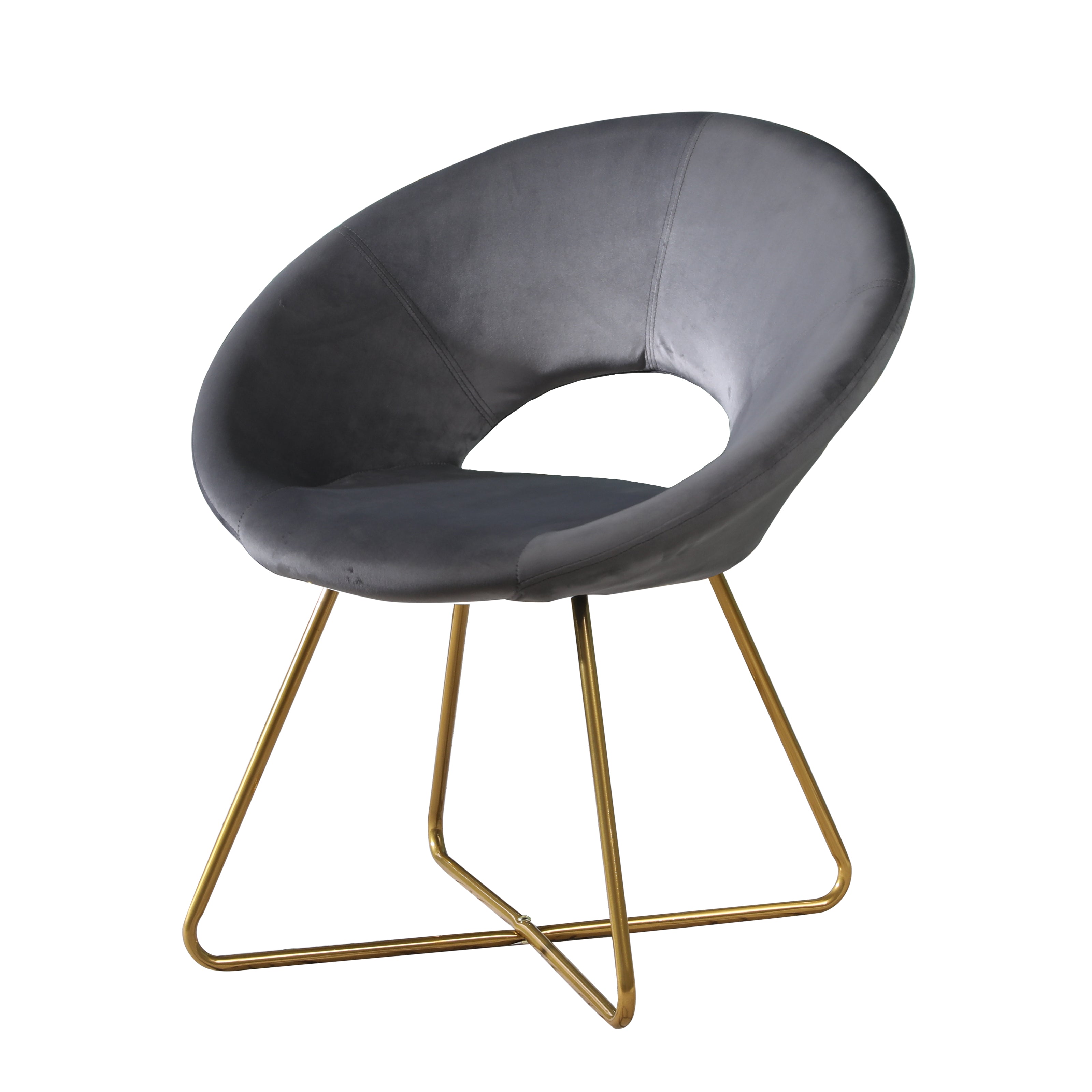 Fauteuil d'appoint en velours soyeux rose avec piètement luge doré
