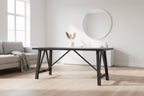 Table à manger rectangulaire en bois massif de style campagnard
