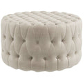 Velvet-feel Round Ottoman