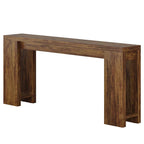Console étroite en bois foncé naturel
