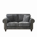 Modern 63 2-Seater Sofa with Tufted Upholstery, Rolled Arms, and Nailhead Trim