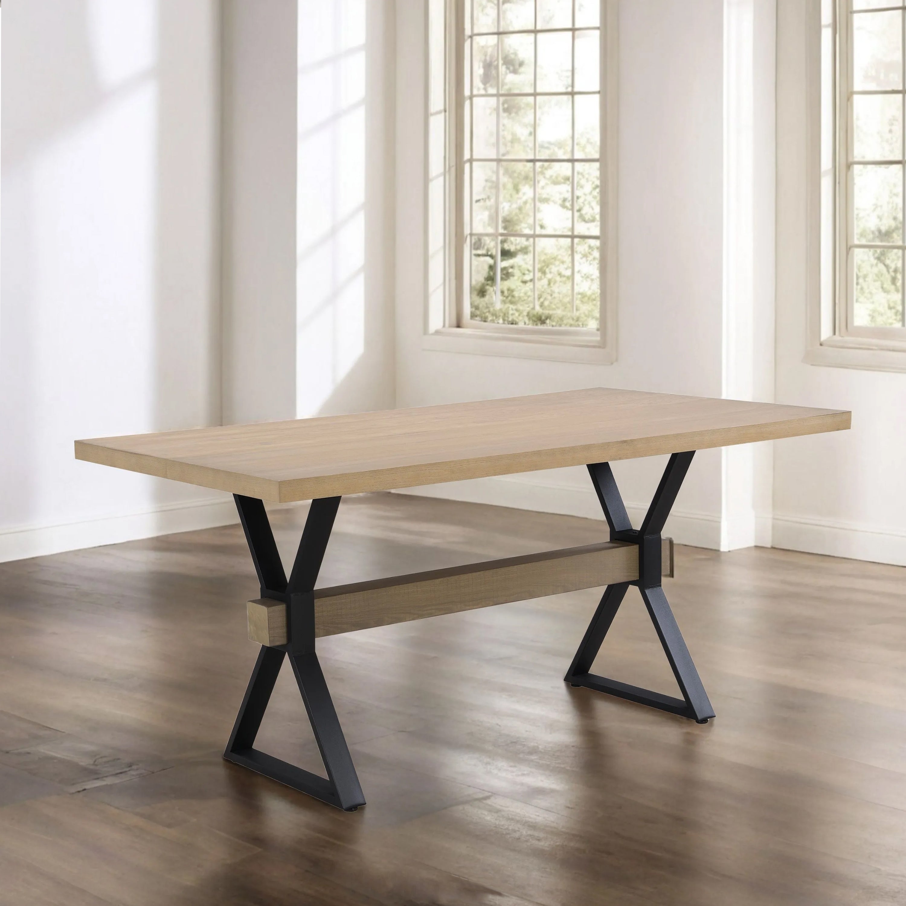 Table à manger rectangulaire avec piètement en X