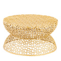 Lattice Pattern Gold Coffee Table