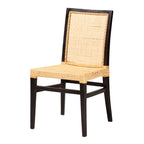 Chaise de salle à manger bohème en rotin naturel sans accoudoirs