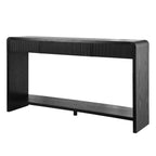 Console de table moderne à 3 tiroirs avec lattes verticales