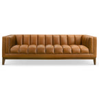 Canapé Mid-Century Moderne en cuir végétalien couleur cognac