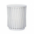20 Whitewashed Wooden Coffee Table with Vertical Woven Slats - Whitewash Finish