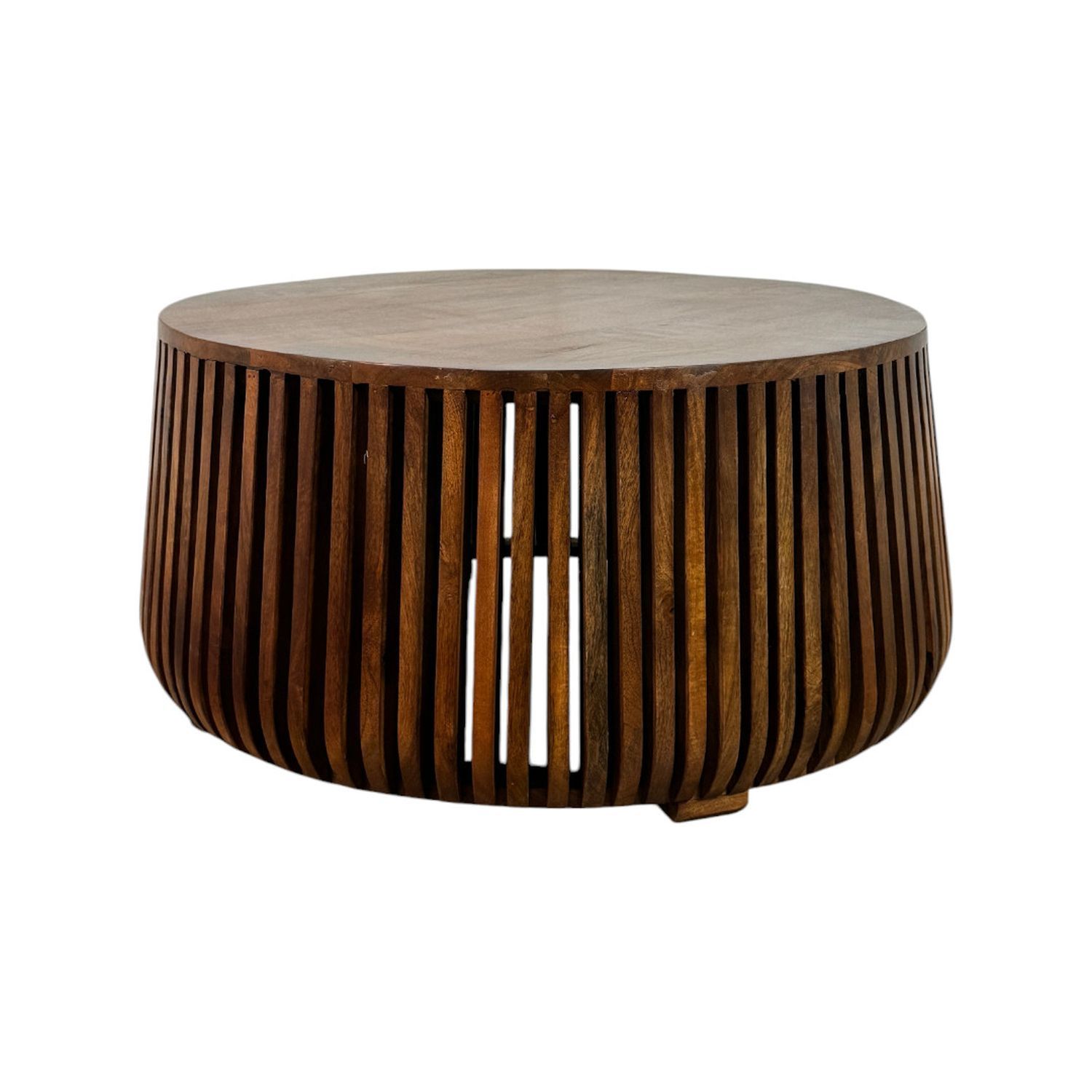 Table basse ronde en bois massif de 91,4 cm