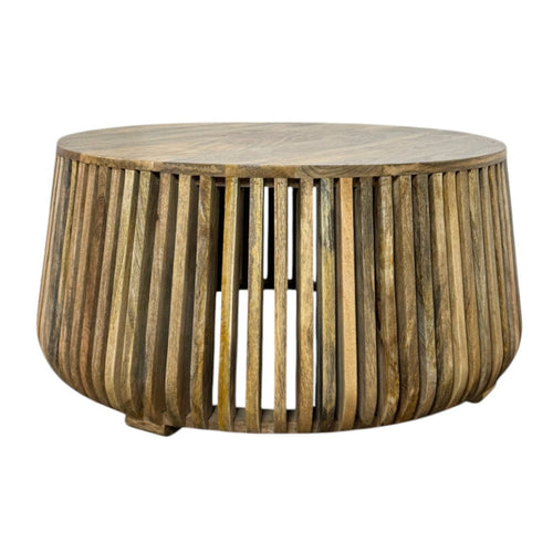 Table basse ronde en bois massif de 91,4 cm