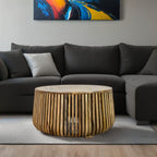 Table basse ronde en bois massif de 91,4 cm
