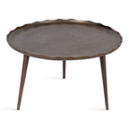 Table basse ronde en aluminium moulé au sable à bord dentelé