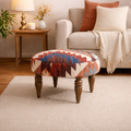 Tribal Kilim Pattern Footstool