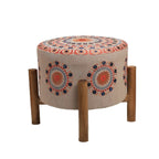 Tabouret brodé motif mandala