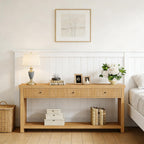 Console de canapé en bois extra longue et moderne