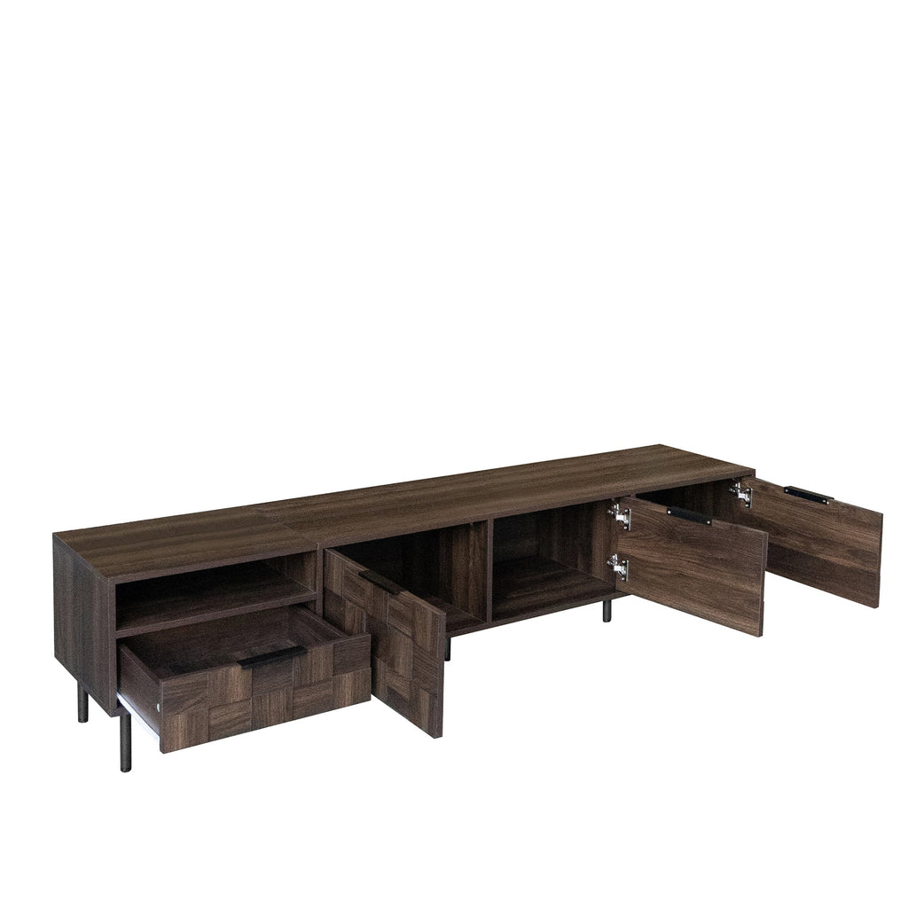 78' Mid Century Modern TV Stand with Storage Cabinets, Fits 65+ Inch TVs