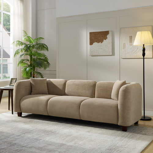 Canapé 3 places moderne en chenille rembourré de 87 pouces