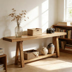 Console en bois de style tréteaux