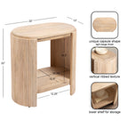Table d'appoint en bois massif en forme de capsule
