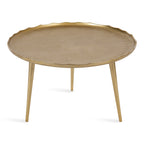 Table basse ronde en aluminium moulé au sable à bord dentelé