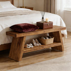 Banc d'entrée rustique en bois à 2 niveaux