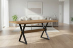 Table à manger rectangulaire avec piètement en X