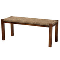 Apollo Seagrass and Mahogany Wood Bench