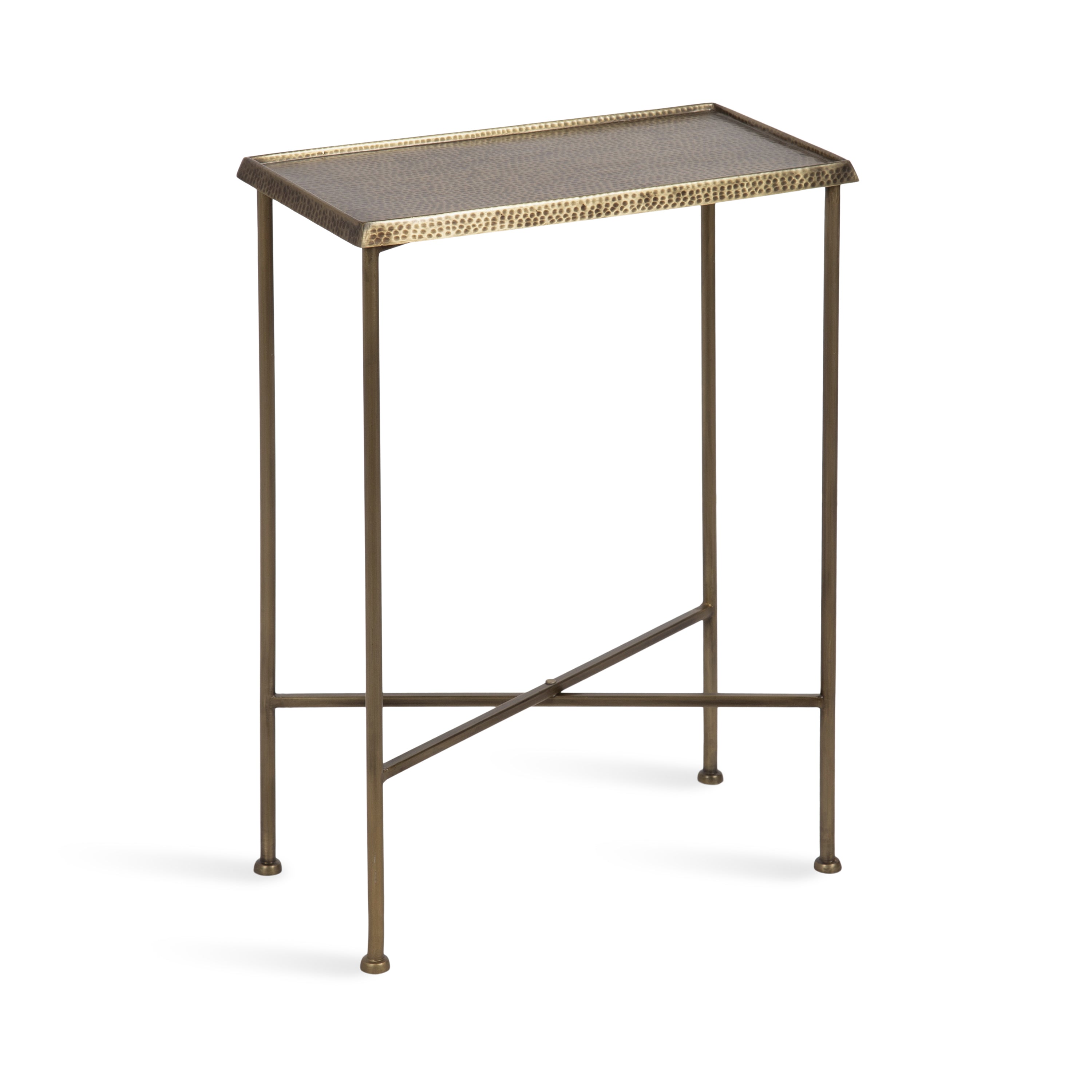 Table d'appoint étroite en fer martelé