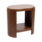 Table d'appoint en bois massif en forme de capsule