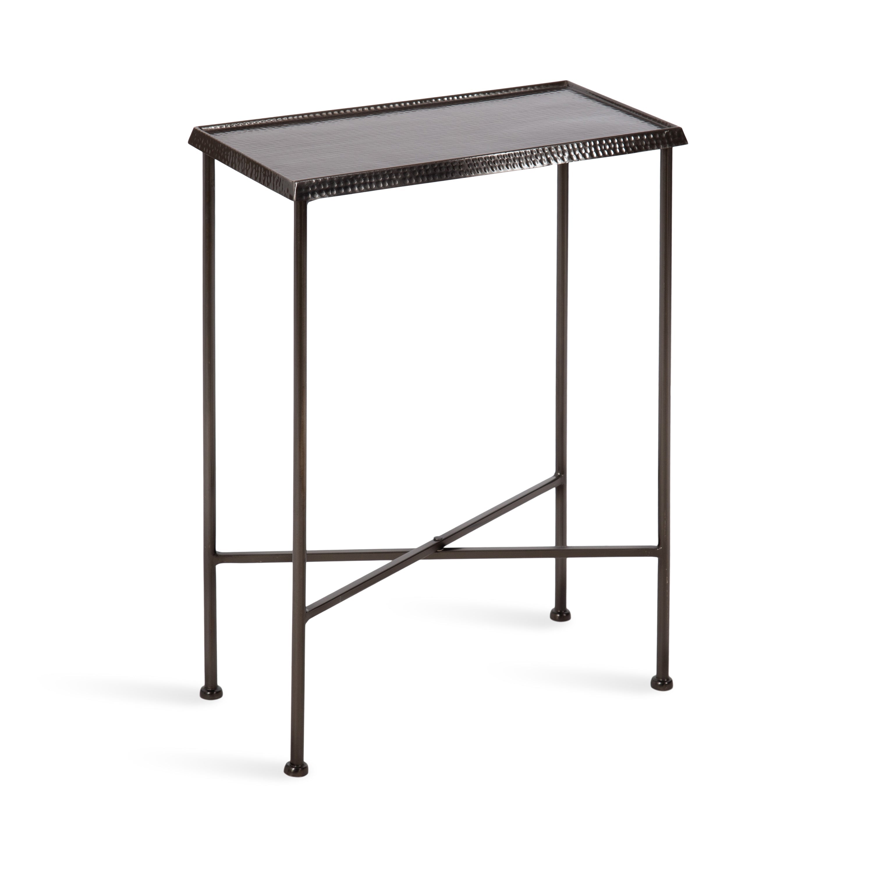 Table d'appoint étroite en fer martelé