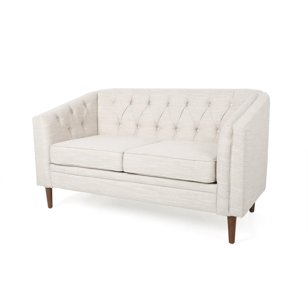 Sophisticated Loveseat with Diamond-Stitched Detailing